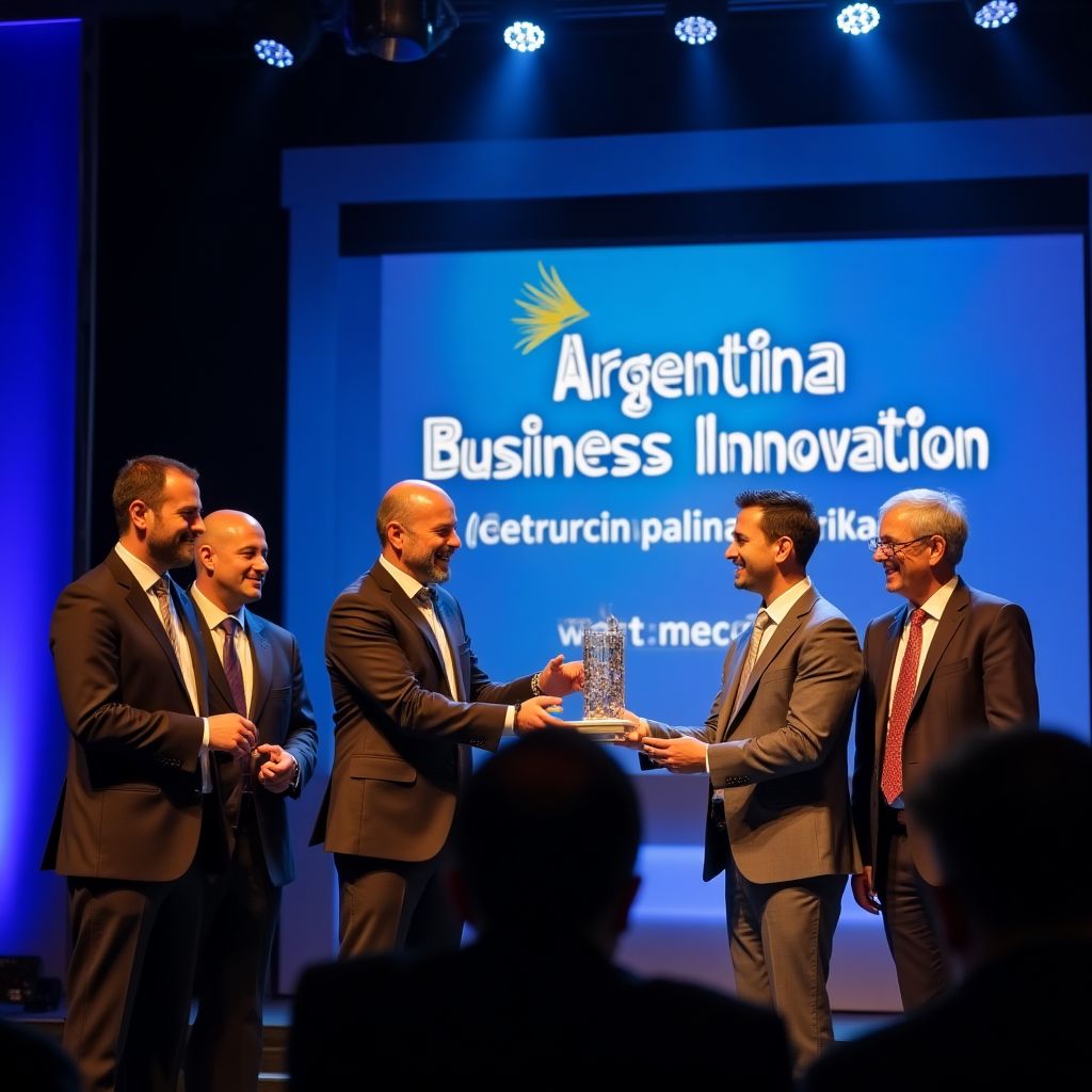Recibiendo premio de innovación